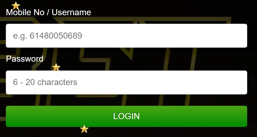CTBET login screen with secure sign-in form